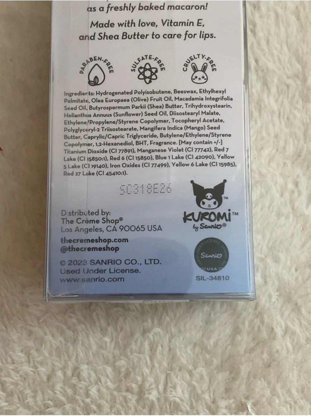 The Crème Shop x Kuromi Macaron Lip Balm - Brown